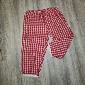 Red & White Gingham Cotton Boxer Pants with Heart Details | 1XL